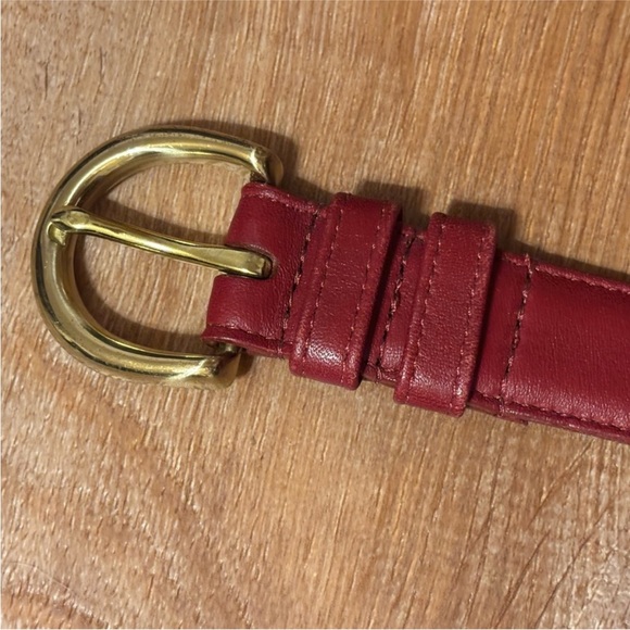 Coach Red Leather Belt with Gold Buckle main image 9